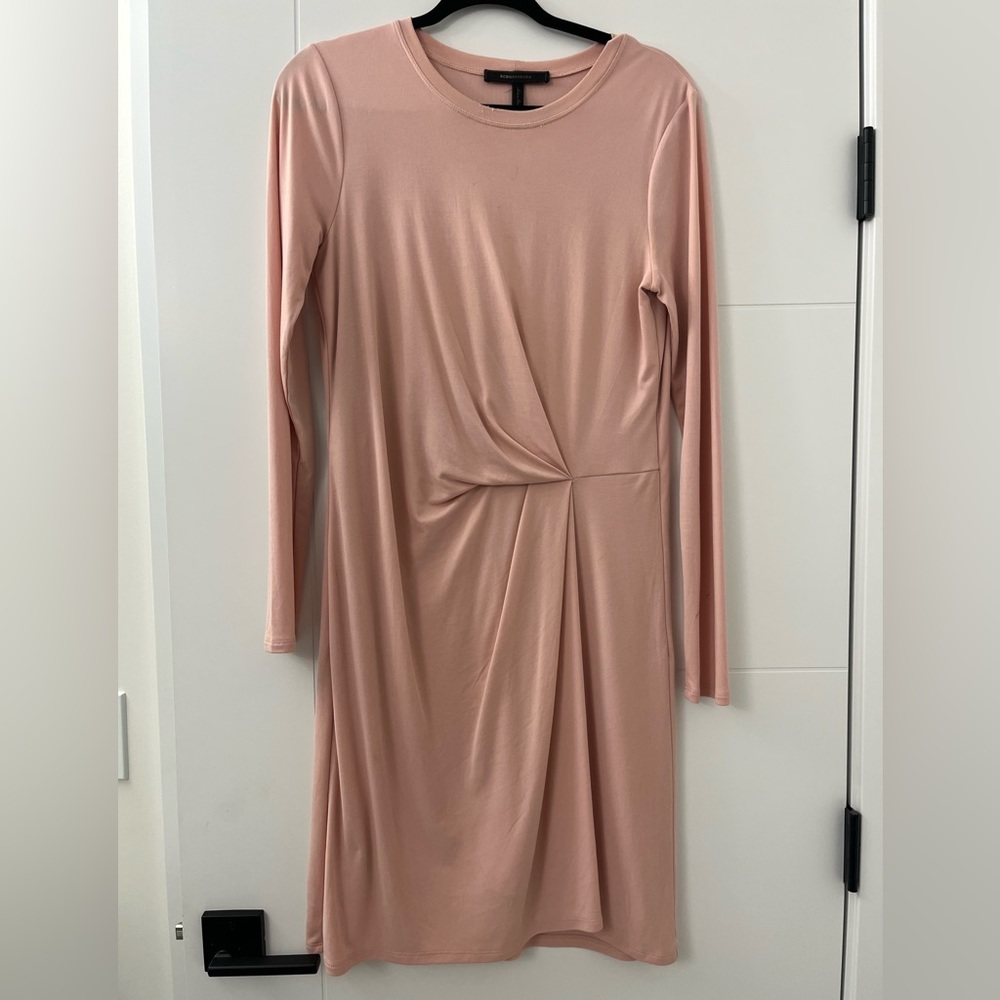 BCBG gathered waist jersey dress